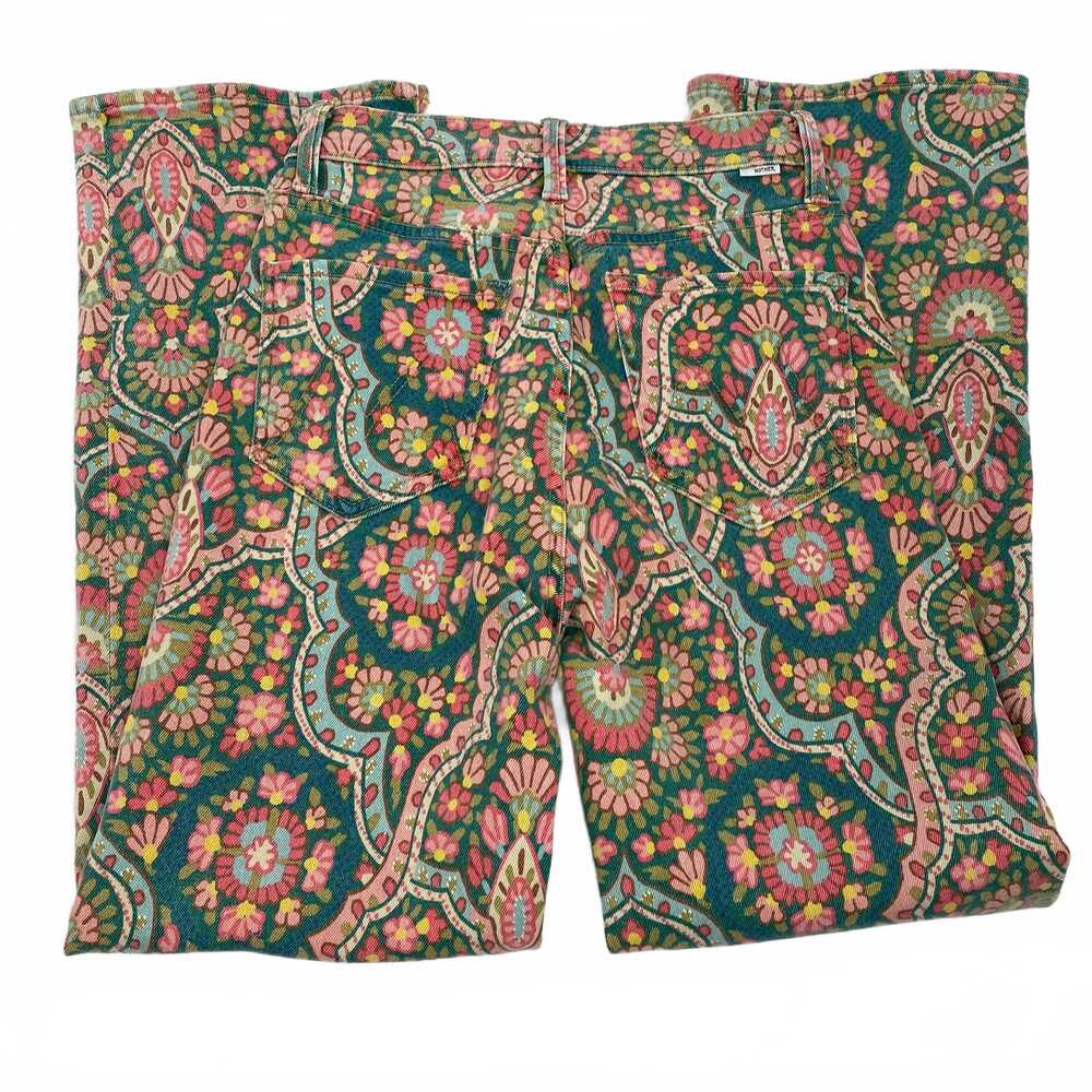 MOTHER Green Pink High Rise Jeans Floral Rambler Zip Ankle | Womens 24 - Picture 2 of 10